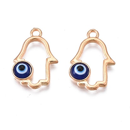 Pendentifs en émail , or et de lumière, sans cadmium et sans plomb, main hamsa/main de miriam avec le mauvais œil