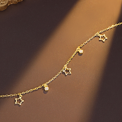 925 Sterling Silver Star Charm Bracelets for Women