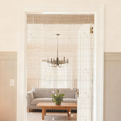 Занавеска из полиэстера и пластикового жемчуга для двери, лента с бахромой, полосатые кисточки, для перегородки, свадебная кофейня ресторан