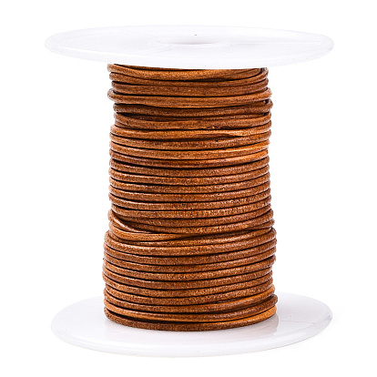 20M Round Cowhide Leather Cord, Jewelry Cord, Jewelry Making Material