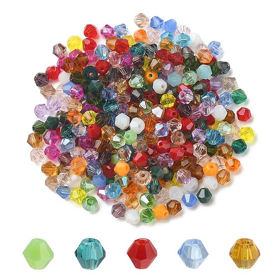 Glass Beads, Faceted, Bicone, Mixed Style