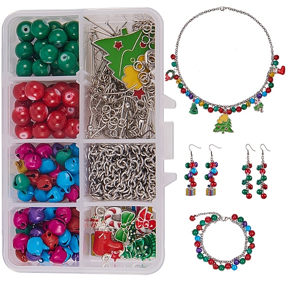 DIY Bells Making, with Alloy Enamel Pendants, Iron Head Pins and Brass Earring Hooks