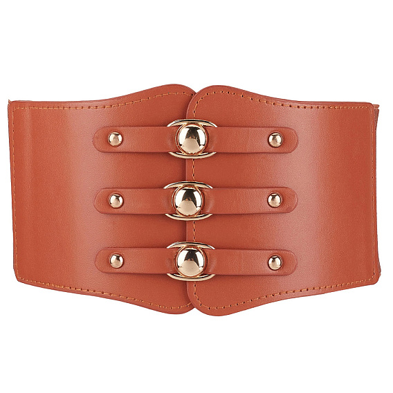 1Пояса для талии из искусственной кожи для женщин, Сплав с застежками, золотые