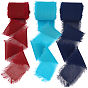 3Rolls 3 Colors Polyester Ribbon, Fringe Chiffon Silk-Like Ribbon, for Wedding Invitations, Bouquets, Gift Wrapping