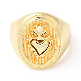 Стойка гальваническая латунная овальная с сердечком открытые манжетные кольца, без свинца и без кадмия