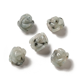 Perles de fleurs sculptées en jaspe sésame naturel/jaspe kiwi, rose