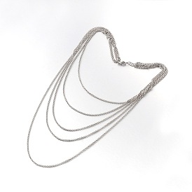 304 Stainless Steel Tiered Necklaces, 18.1 inch(46cm)