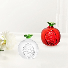 Handmade Lampwork Display Decorations, for Desktop Home Decoration, Fruit, Pomegranate/Persimmon