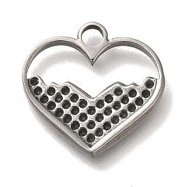 304 Stainless Steel Pendant Rhinestone Settings, Heart