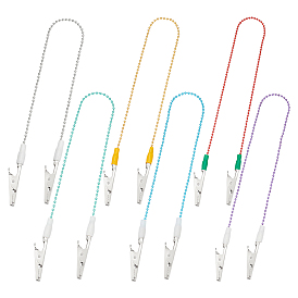 6 шт. 6 цвета нержавеющая сталь стоматологический лабораторный зажим для нагрудника, прочный держатель для салфеток с шариковой цепочкой, с зажимом из сплава