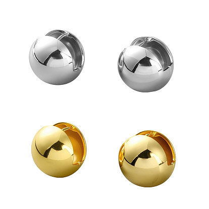 2 пары 2 цвета латунные серьги-кольца, круглые