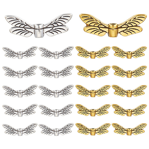 80 шт 2 цвета бусины из сплава тибетского стиля, стрекоза