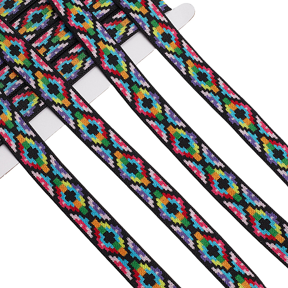 5.4M Vintage Jacquard Polyester Ribbon, Emobridered Woven Ribbon, for DIY Clothing Accessories Decorations