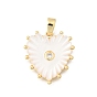 Латунные микропаве прозрачные подвески с фианитом, сердце прелести, с оболочкой