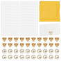 20Pcs Alloy Anti-glare Lapel Pins Brooches, 20Pcs Resin Imitation Pearl Ear Nuts, 20Sheets Rectangle Paper Blank Boards, 1Pc Square PU Imitation Leather Cosmetic Shrapnel Pouches