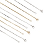 Unisex 304 Stainless Steel Box Chain Necklaces, with Lobster Claw Clasps