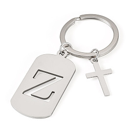 1брелоки из нержавеющей стали, с раздельными брелоками, прямоугольные, цвет нержавеющей стали