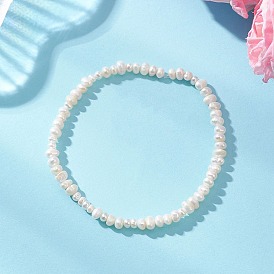 Браслеты из натуральных пресноводных бусин искусственного жемчуга для женщин, рондель