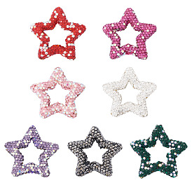 7шт. 7 стили: бусины из полимерной глины в форме звезды, со стразами, Фокальные бусины для изготовления бижутерии и брелоков