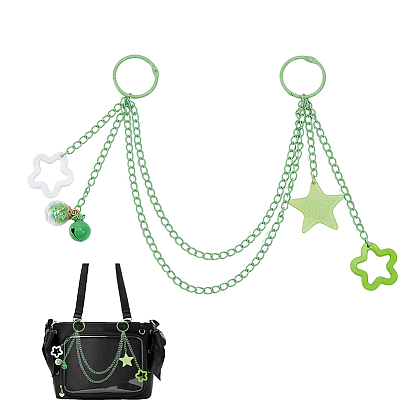 Акриловая звезда подвеска железная цепочка сумка декоративные цепи, с застежками-брелками из сплава