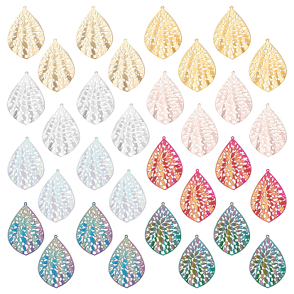 32 шт 8 цвета подвески из нержавеющей стали, очарование слезы