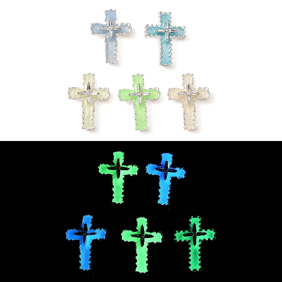 Подвесок светящееся сплава смолы, светится в темноте, стеклянные кресты-талисманы