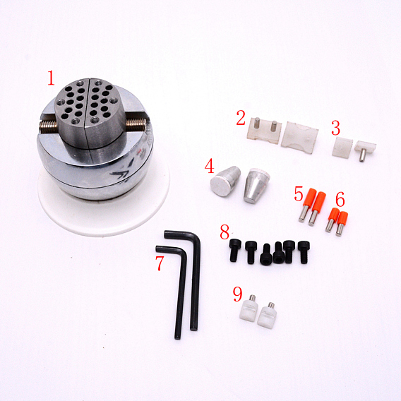 45 # стальной держатель инкрустированный камнем, с пластиковой фурнитурой, шестигранные ключи