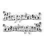 Alloy Connectors/Links, Two Holes, Happiness, Nice for Inspirational Message Jewelry Making, Cadmium Free & Lead Free, 54x15x2mm, Hole: 2mm