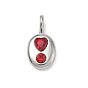 304 Stainless Steel Rhinestone Pendants, Oval with Heart Charms