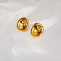 Irregular Oval 304 Stainless Steel Stud Earrings for Women