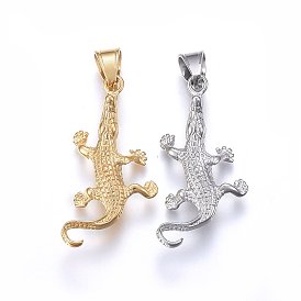 304 Stainless Steel Pendants, Gecko
