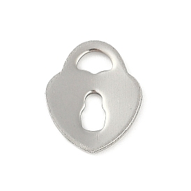 201 Stainless Steel Charms, Heart Padlock Charm