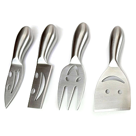 Stainless Steel Flatware, Cutlery, Smiling Face Cheese Butter Knife & Fork