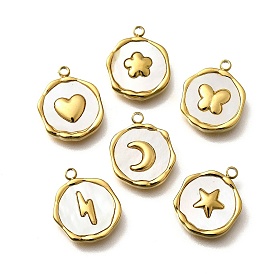 304 подвески из нержавеющей стали, плоско-круглые, с оболочкой, реальный 18 k позолоченный, ионное покрытие (ip)