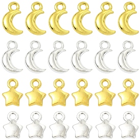 120Stk 4 Stile Legierung Anhänger pendant, Mond- und Sternanhänger