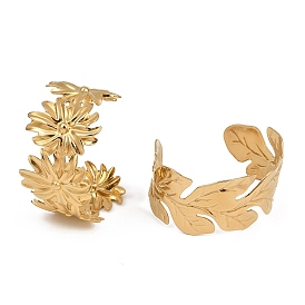 304 женские браслеты-манжеты из нержавеющей стали, золотые