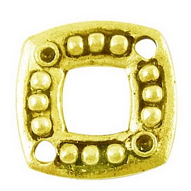 Alliage carré supports connecteur de strass, argent antique, sans plomb et sans cadmium, 11.5x2mm, Trou: 1.5 mm