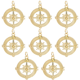 8 латунные подвески шт., с прыжковых колец, компас