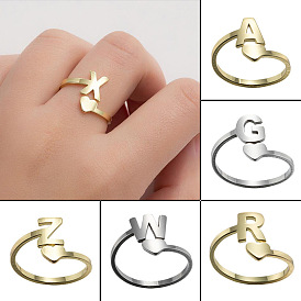 Letter open ring female simple fashion couple pair ring girl love retro ring
