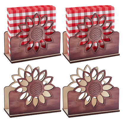 4сумки, подсолнух, деревянная подставка для салфеток, для украшения стола с салфетками, прямоугольные