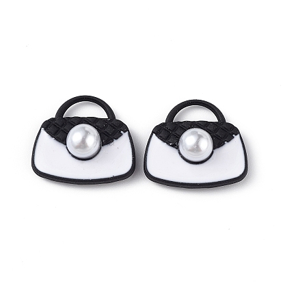 Акриловые подвески краскораспылительные, с имитацией жемчуга из бисера, подвески в форме сумки