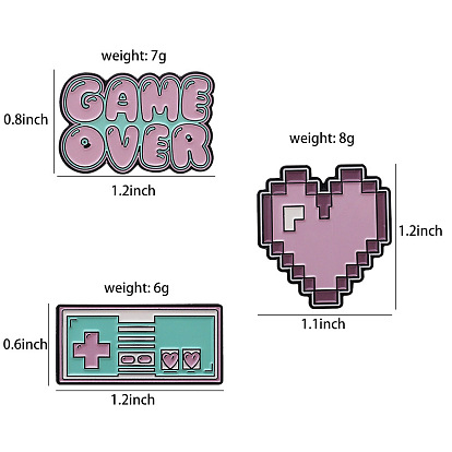 Милая мультяшная розовая игровая консоль, эмалированная булавка, мозаичная брошь в форме сердца, значок