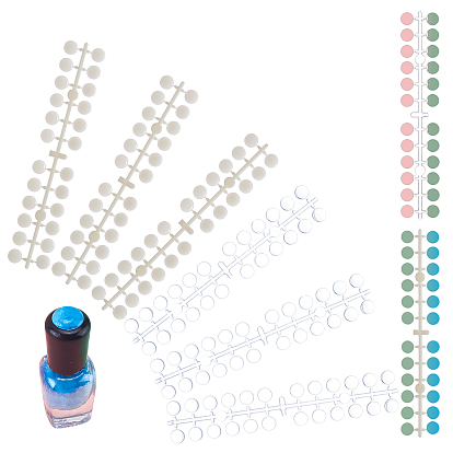 2 Sets 2 Colors Plastic False Nail Tips Color Chart, Nail Polish Color Palette Display, 3D Half Round
