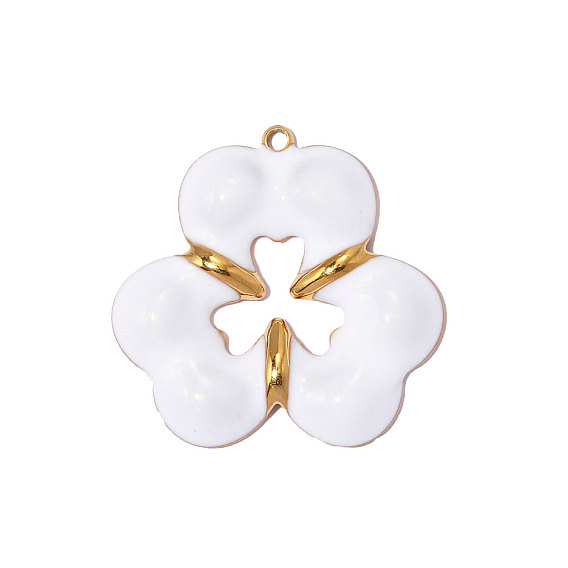 304 нержавеющей стальной эмали подвески, подвеска в виде четырехлистного клевера, реальный 18 k позолоченный, ионное покрытие (ip), долговечный