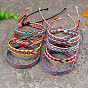 Браслет из хлопкового плетеного ромбического шнура с восковыми веревками, этнический племенной регулируемый браслет для женщин
