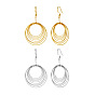 Multi-Layer Circle Wire Oval Brass Dangle Earrings