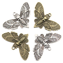 Tibetan Style Alloy Pendant, Moth with Skull