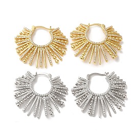 Cubic Zirconia Sun Hoop Earrings, Rack Plating Brass Earrings for Women, Lead Free & Cadmium Free