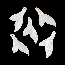 Natural Freshwater Shell Pendants, Fish Tail Charms