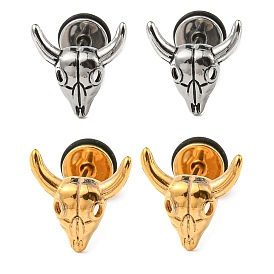 304 Stainless Steel Stud Earrings, Cattle